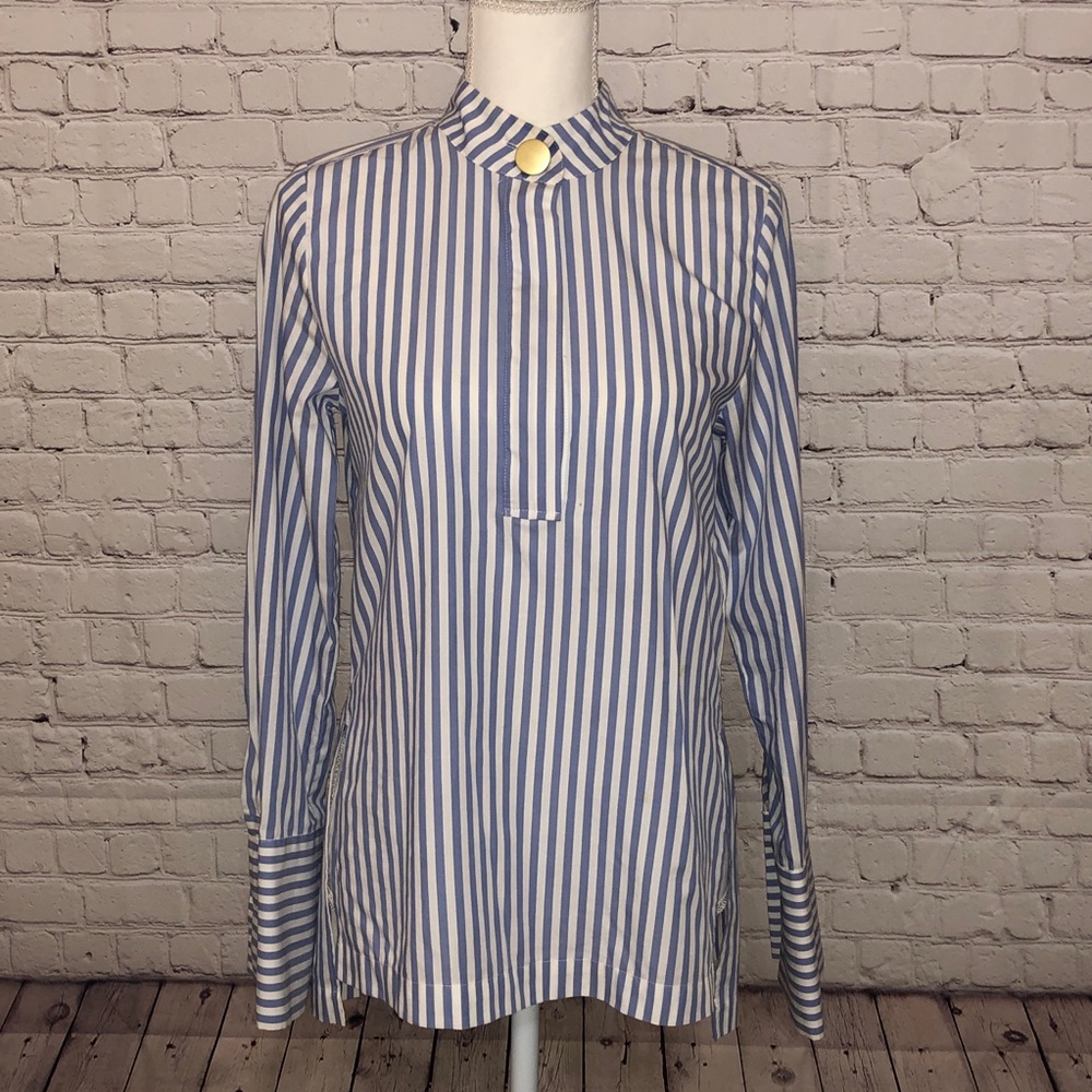 H&M Blue and White button down shirt/tunic, sz 2